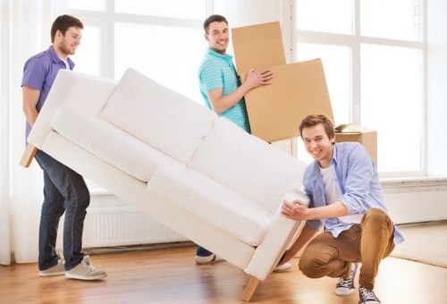 Household moving van near Queens Park residential streets